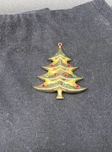 Vintage Park Lane Christmas Tree, Rhinestone Brooch - Picture 1 of 6