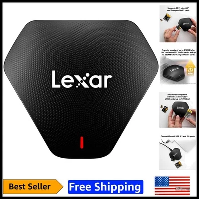 Lector de tarjetas profesional 3 en 1 USB 3.1: SD, microSD, CF - 312 MB/s velocidades Foto 1 de 4