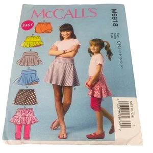 McCall's M6918 Pattern Skorts Girl Sizes 7 8 10 12 14 Uncut New - Picture 1 of 4