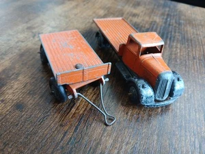 DINKY TOYS #25C FLAT BED TRUCK AND #25G TRAILER - Picture 1 of 13