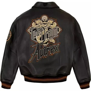 Herren Avirex Echt Bomber Lederjacke Classic American Flight Leather Jacket - Bild 1 von 3