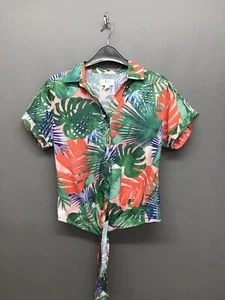Country Coast Mountain Warehouse Summer Tropical Shirt UK 8 EUR 36 Palm Leaves - Picture 1 of 7