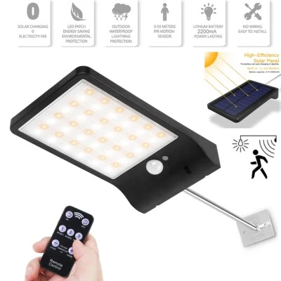 66/48 LEDs Solar Power PIR Light Outdoor Yard Garden Wall Lamp Waterproof 1000LM - Image 1 of 4