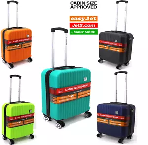 55x40x23cm Cabin Trolley Case 4 Wheel Hard Shell Suitcase Luggage Carry On Bag - Picture 1 of 75
