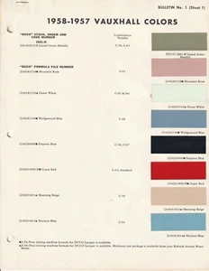 1957 1958 1959 VAUXHALL VICTOR VELOX CRESTA PAINT CHIPS - Bild 1 von 6