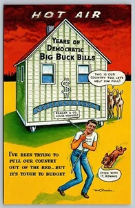 Postcard Political Humor Ronald Reagan Democratic Big Buck Bills House H2 - Picture 1 of 2