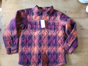 Gymboree Rust Flannel Boys Quilted Button Up Jacket Top boy's size M 7-8y NEW - Picture 1 of 6