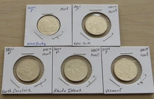 5 US State Quarters (L62P1-5) 5-2001p Uncirculated mint Quarters from US Mint Se - Picture 1 of 4