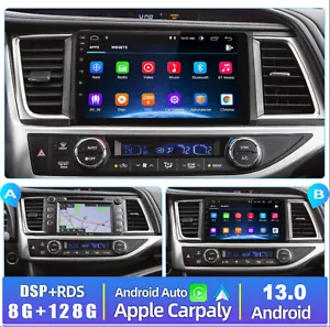 8+128G Android 13.0 Car Stereo Radio CarPlay GPS for Toyota Highlander 2014-2019 - Bild 1 von 13