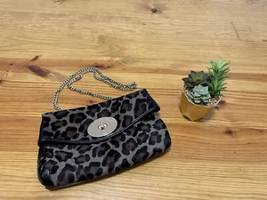 COACH OCELOT LEOPARD BROWN/TAN/BLACK CALF HAIR TURN LOCK CLUTCH BROWN/MULTI $595 - Picture 1 of 12