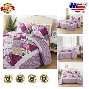 Elegant King Size 3-Piece Quilt Set - Microfiber Bedspreads for Summer & Beyond - Picture 1 of 9