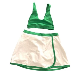 JCREW Active Tennis Skort Set Green/White Sz Small - Picture 1 of 5