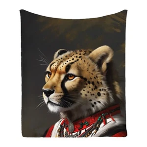 Cool Leopard Flannel Bedspread Sofa Throw Blanket Xmas Birthday Holiday Gift - Picture 1 of 13