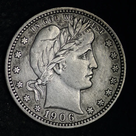 1906-D Barber Silver Quarter CHOICE XF+ FREE SHIPPING E157 QMR Cover