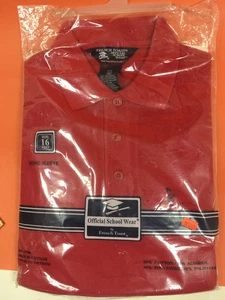 NUEVO Uniforme Escolar Brindis Francés Polo Niños 16 Preparación Rojo Manga Larga Nuevo con Etiquetas - Imagen 1 de 4