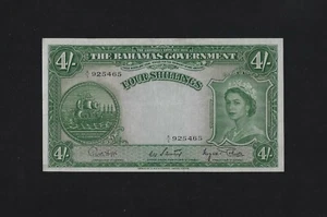 Bahamas 4 SHILLINGS 1953 P-13 XF++ RARE - Picture 1 of 2