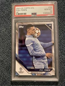 2021-22 Topps UCL Phil Foden Photo Variation SP PSA 10 Gem Mint Manchester City - Picture 1 of 2
