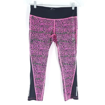 Nike Dri-Fit Mujer Legging Bolsillo Patrón Leopardo Rosa Negro Verde Talla M - Nuevo con Etiquetas Foto 1 de 4