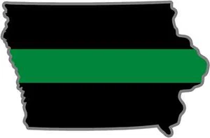 4" Iowa IA State Thin Green Line Military Ranger Federal Agent Decal Sticker - Bild 1 von 1