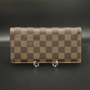 LOUIS VUITTON Damier Ebene Portefeuille Brazza Long Wallet N60017 Authentic - Picture 1 of 24