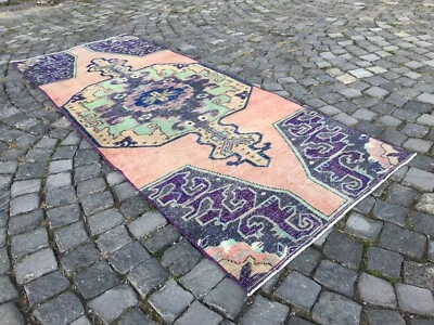 Alfombra antigua turca alfombra bohemia alfombra Oushak alfombra vintage alfombra de lana hecha a mano Foto 1 de 4