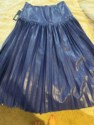 New with Tags Misook Navy Blue Leather Skirt and Matching Jacket Size - Image 1 of 4