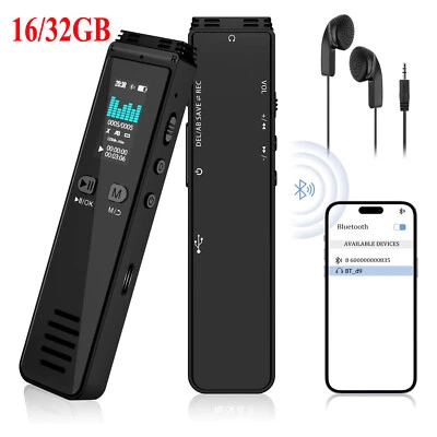 Digital Voice Recorder Bluetooth Voice Activated Recorder for Lectures Meetings - Image 1 of 4