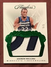 2017-18 Flawless Andrew Wiggins Emerald Jumbo Game Worn Patch #5/5 Timberwolves