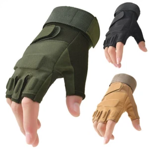 Fingerless Half-Finger Tactical Gloves Army Military Combat Hunting Shooting - Picture 1 of 11