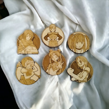 Set of 6 Empowering Women of Anime Wooden Coasters - Cup Holders