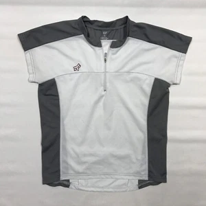 Camiseta deportiva Fox Racing blanca/gris bicicleta de montaña MTB ciclismo 1/4 cremallera para hombre mediana - Imagen 1 de 5