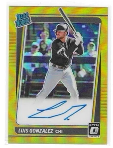 2021 PANINI-DONRUSS OPTIC LUIS GONZALEZ RATED ROOKIE GOLD AUTO RRS-LU 09/10 SF - Picture 1 of 2