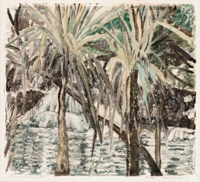Pandanus, Elsey Falls – Margaret Preston 1946 Australian Modernist Nature Print - Image 1 of 2
