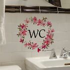 Bellissimo adesivo porta WC motivo floreale rosa bagno toilette adesivo decorati