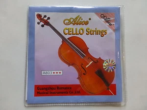 CELLO STRINGS, 4/4 FULL SET, NICELY PACKAGED, GREAT TONE, BY ALICE, UK SELLER! - Picture 1 of 2