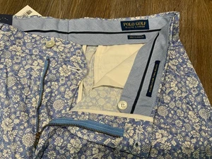 NWT Polo Golf Ralph Lauren Lite Blue Shorts Classic Fit Stretch Floral Men's 34 - Picture 1 of 7