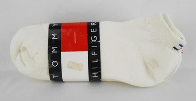 Tommy Hilfiger Hombres 10-13 Blanco Logo Corte Bajo Paquete de 3 Calcetines al Tobillo Nuevos 1999 Foto 1 de 4