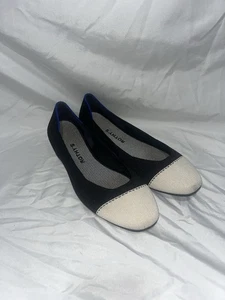 Rothy’s The Square Women’s Size 9 Cream Black Knit Cap Toe Ballet Flats Rothys - Picture 1 of 7