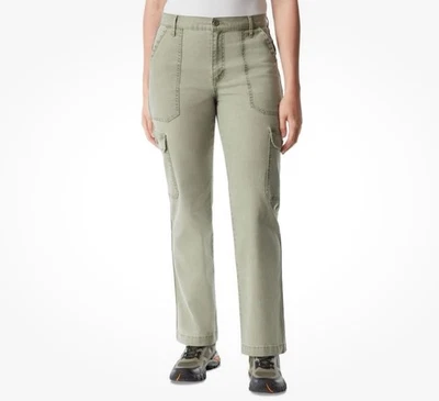Bass Outdoor Womens High-Rise Canvas Cargo Cotton Pants Lichen Green NEW! Size10 - Image 1 of 4