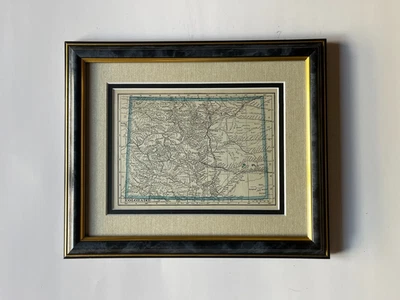 1934 "Blue" ALABAMA State Map by C.S. Hammond, Framed/Double Mat SEE DESCRIP - Image 1 of 3