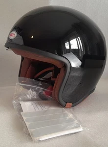 *CLEARANCE* Bell TX-501 Classic Open Face Motorbike Helmet Gloss Black (M) - Picture 1 of 9