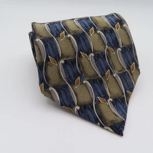 Cocktail Collection Silk Tie Gray Blue Check 3.75" Wide 59" Long Champagne - Picture 1 of 5
