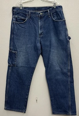 Jeans Bulwark para hombre 38x30 azul FR resistente al fuego carpintero trabajo recto mezclilla Foto 1 de 4