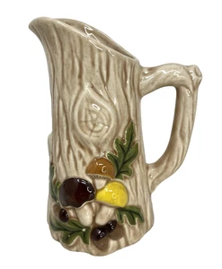 Vintage MCM Pilz Krug Vase Baum Eicheln 70er Jahre Handarbeit USA 7 Zoll - Bild 1 von 6