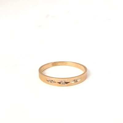 (MA2) Ladies 14k Two-Tone Gold 1.8 Grams Diamond 0.03TCW Wedding Band Ring -Sz 9 - Image 1 of 4