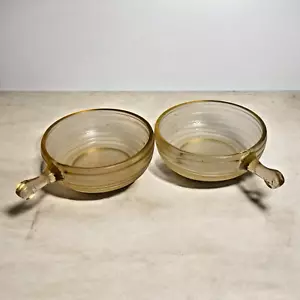 Vintage Glasbake McKee French Ribbed Yellow Pair - Picture 1 of 8