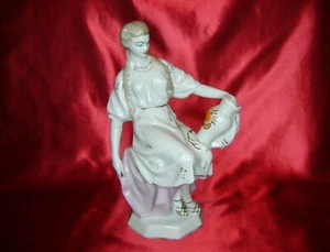 Seltene Porzellan Figur Mädchen mit Krug / Kreation (Polonne Ukraine UdSSR 1960) - Bild 1 von 10