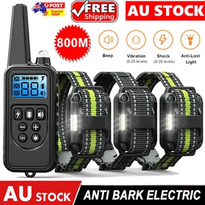 Electric Dog Training Collar Dog Anti Bark Stop Rechargeable Waterproof w/Remote - Picture 1 of 14