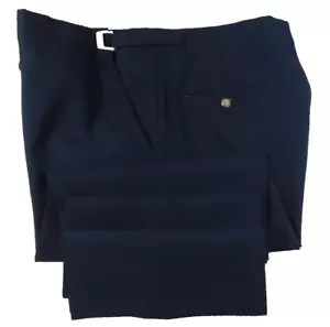 Vintage Higgins Slacks Mens Navy Blue Side Tabs Dress Trousers Pants 36x31 USA - Picture 1 of 12