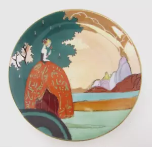 Rare NORITAKE ART DECO LUSTERWARE LADY PLATE Hand Painted MADE IN JAPAN 6 1/4" - Picture 1 of 7